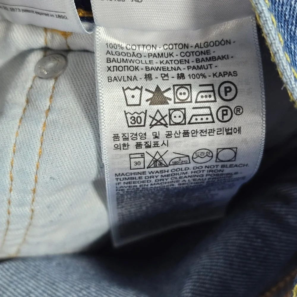 Levis 505 Regular Fit Straight Leg Jeans Mens 36x30 Medium Wash Blue Denim